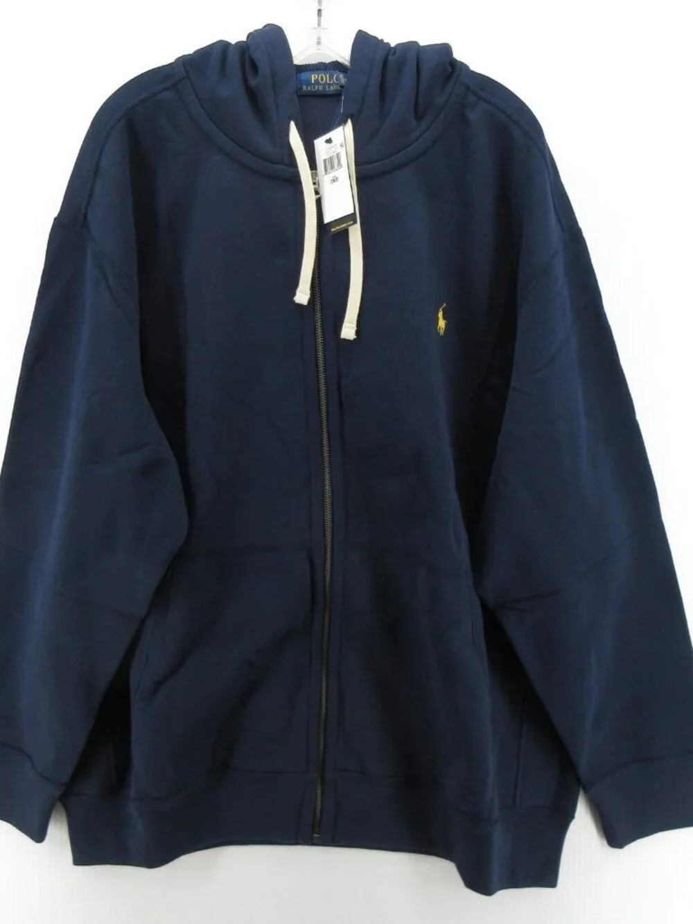 Polo Ralph Lauren Sweatshirt 2XB Big Navy Hoodie Full Zip Yellow Pony